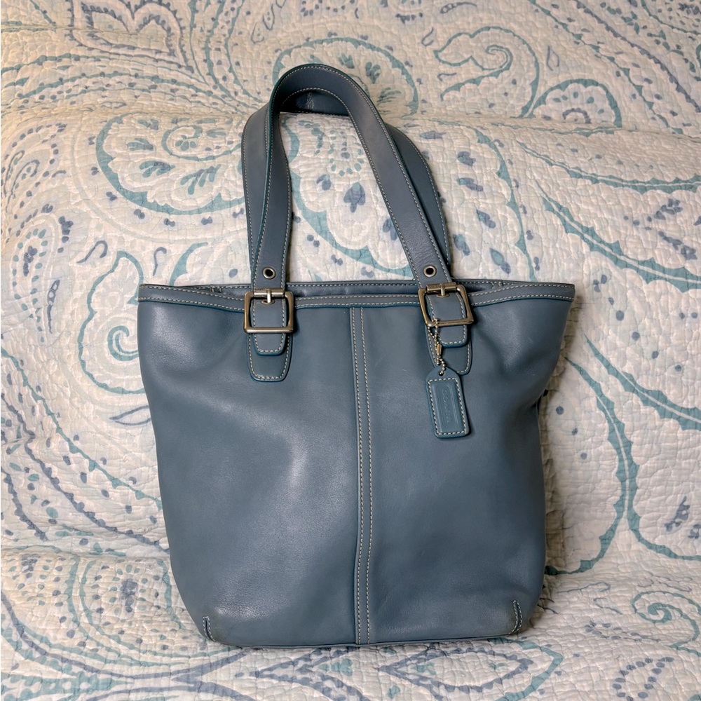 Coach Blue Leather Shoulder Bag